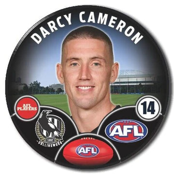 2025 AFL Collingwood Player Badge - Darcy Cameron