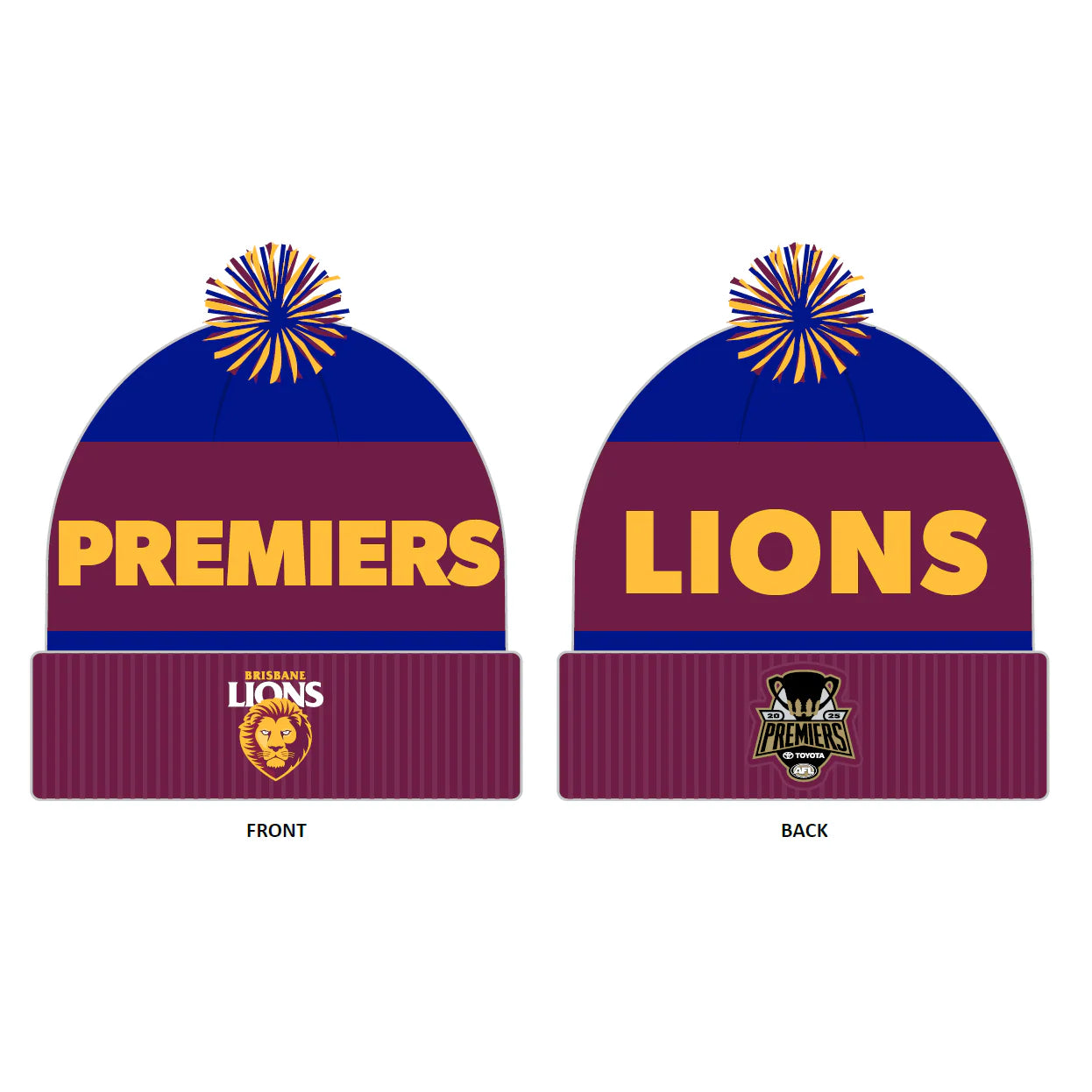 Brisbane Lions 2025 Premiers Supporter Beanie