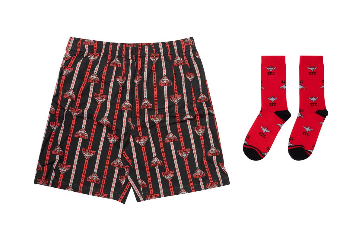 SALE SALE SALE Essendon Bombers Men's Boxer Shorts & Sock Gift Pack