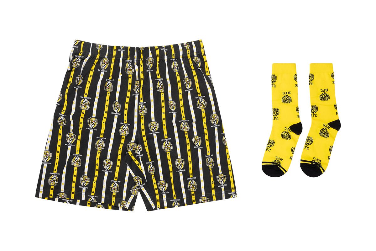 SALE SALE SALE Richmond Tigers Men's Boxer Shorts & Sock Gift Pack