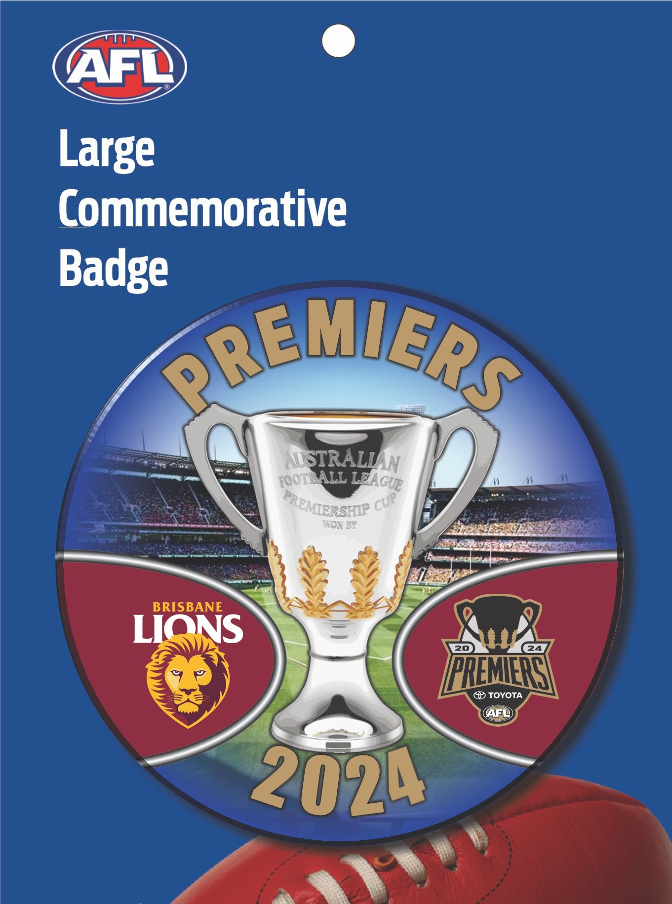SALE SALE SALE 2024 AFL Premiership Brisbane Loins Large Badge