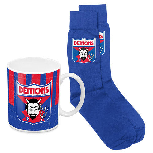 STOCKTAKE SALE Melbourne Demons Heritage Mug and Sock Gift Pack