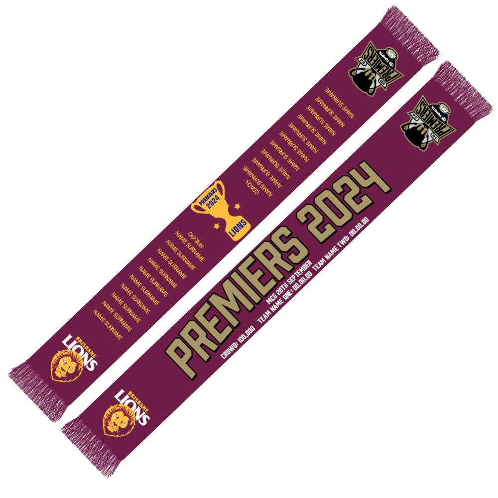 SALE SALE SALE Brisbane Lions 2024 Premiers Supporter Scarf