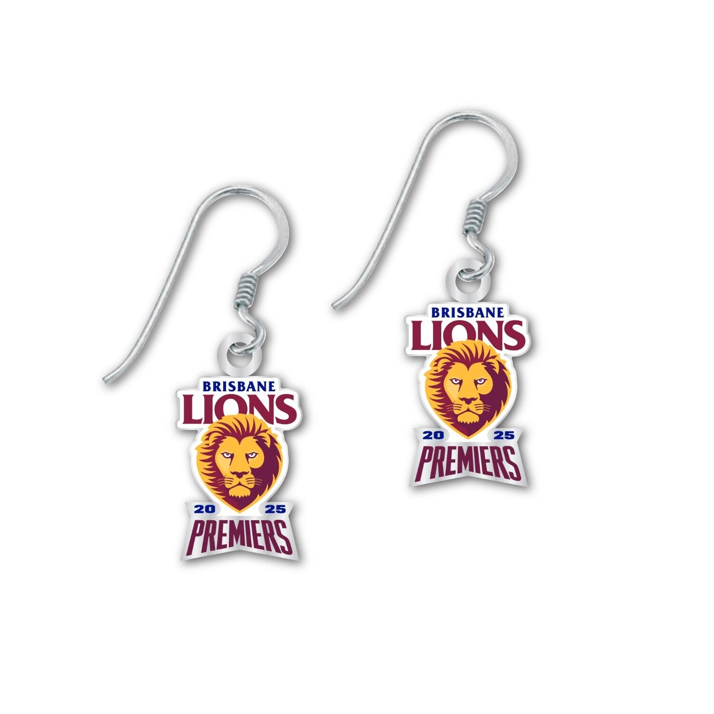 Brisbane Lions 2025 Premiers Logo Earrings