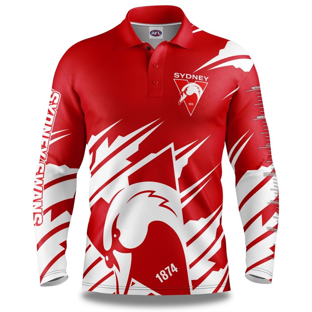 SALE SALE SALE SYDNEY SWANS 'Ignition' Fishing Shirt