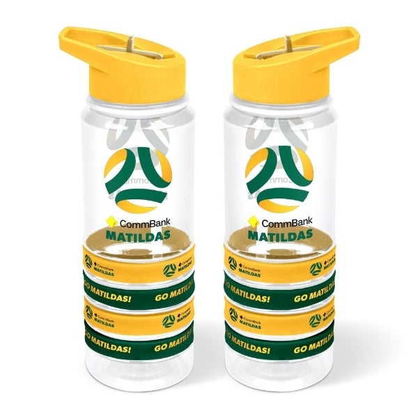 SALE Matildas ComBank Drink Bottle with Wrist Bands