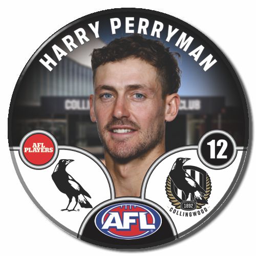 2025 AFL Collingwood Player Badge - HARRY PERRYMAN