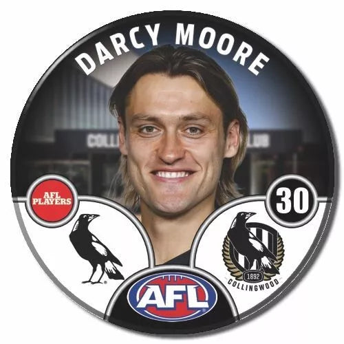 2025 AFL Collingwood Player Badge - Darcy Moore
