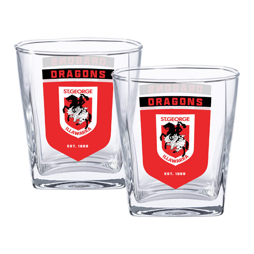 St George Dragons Set of 2 Spirit Glasses