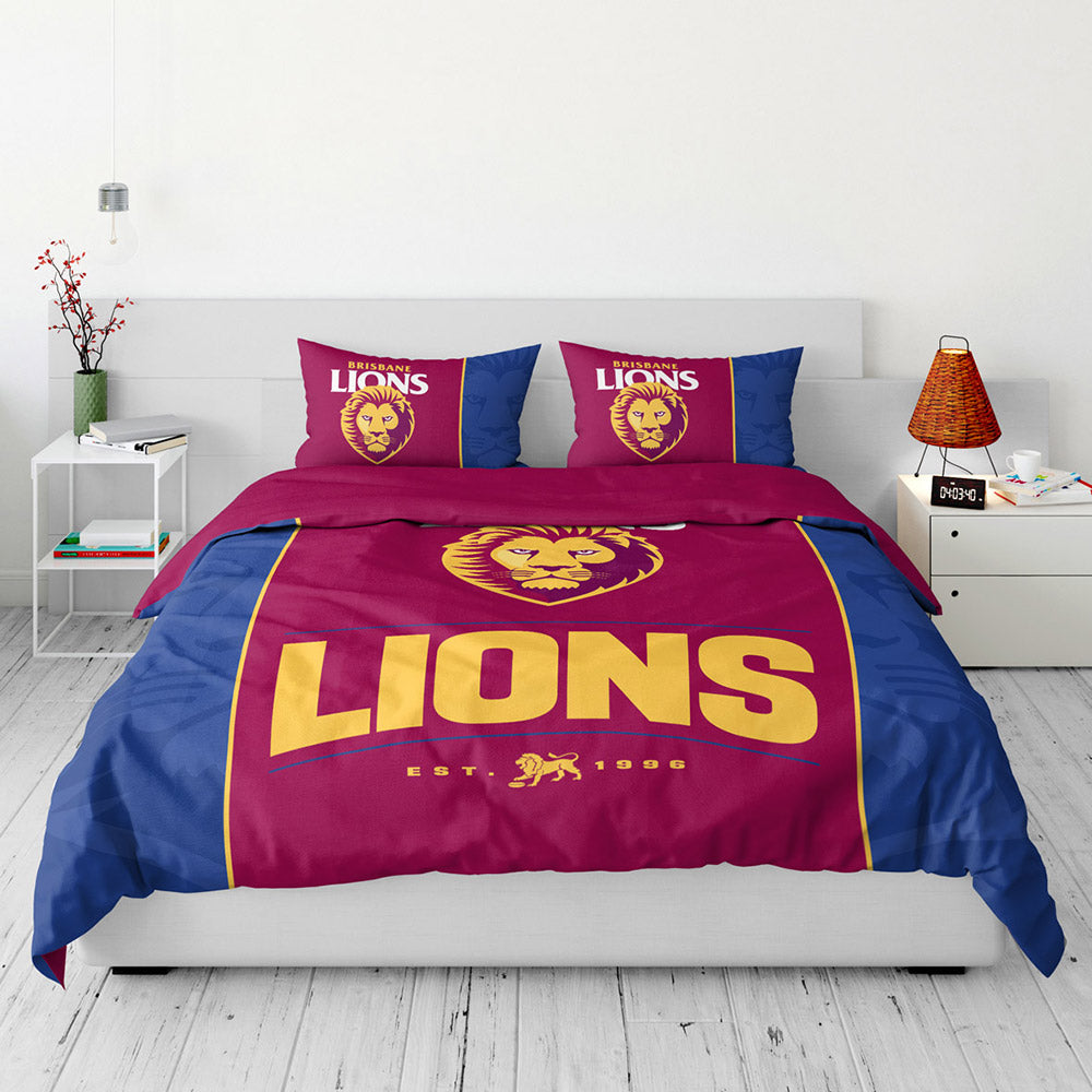 SALE Brisbane Lions Quilt Doona Cover - Queen