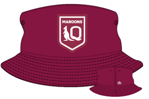 QLD Maroons Maroon Twill Bucket Hat