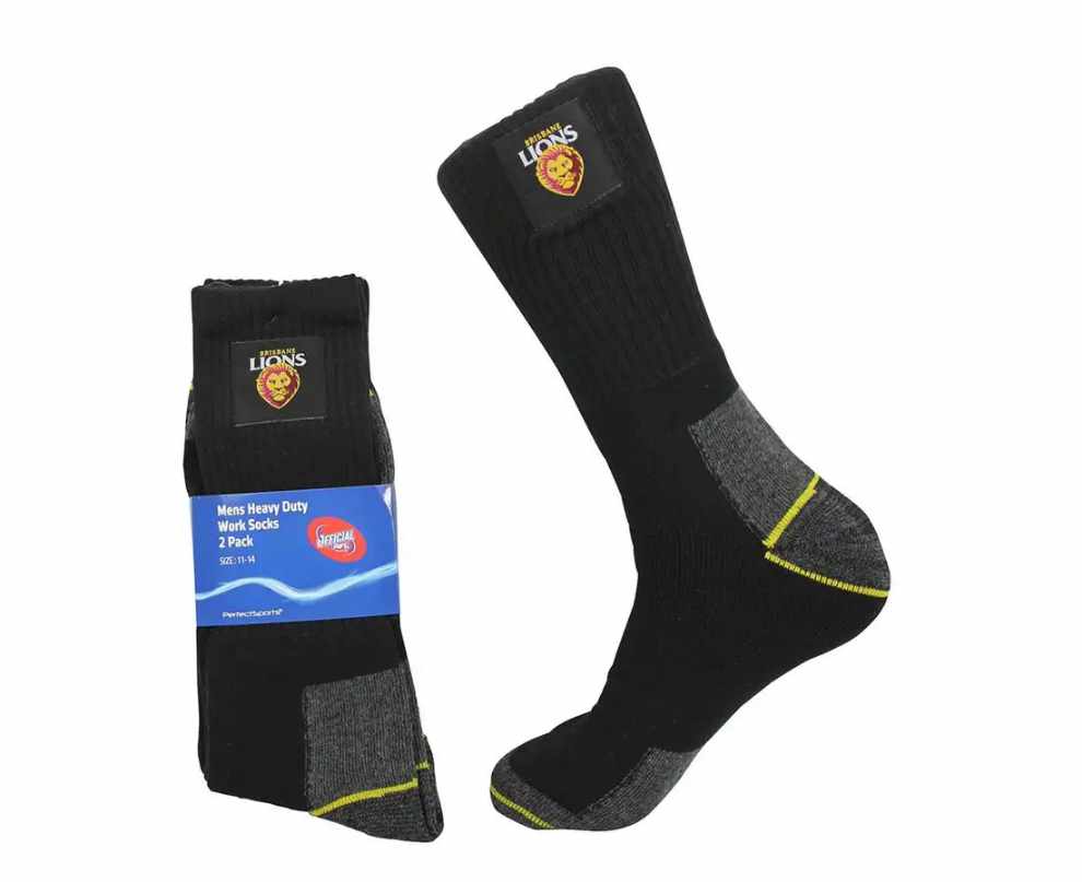 SALE SALE SALE Brisbane Lions Work Socks 2 pc