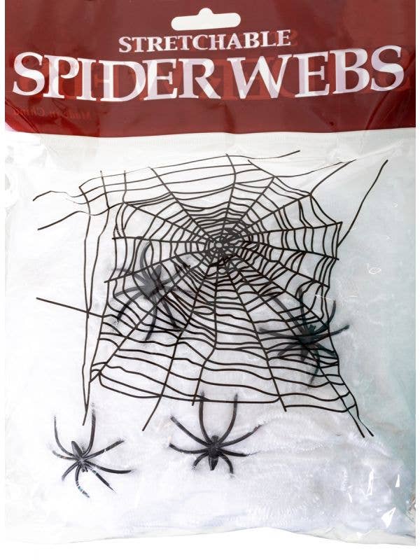 SALE SALE SALE Stretchable White Spider Web Halloween Decoration with 6 Spiders