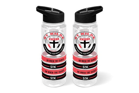 St Kilda Saints Tritan Drink Bottle with Wrist Bands