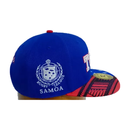 Samoa Baseball Cap TOA Snapback Cap Blue Red