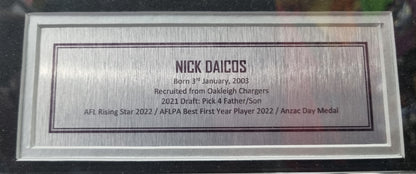 Collingwood Nick Daicos 86cm X 95cm Wooden Frame (Pick up only)