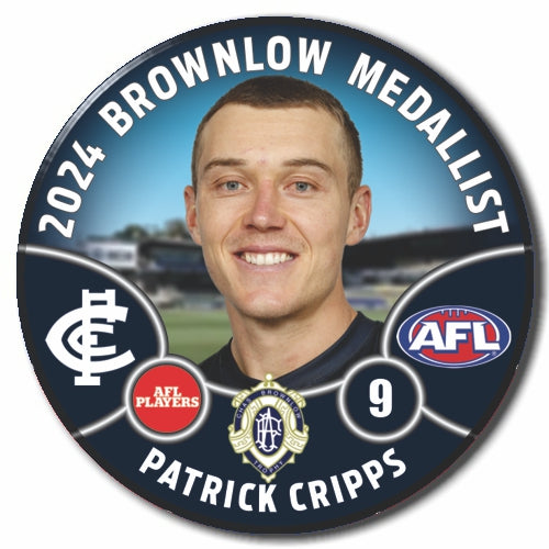 2024 AFL Carlton Brownlow Medal Badge -  Patrick Cripps