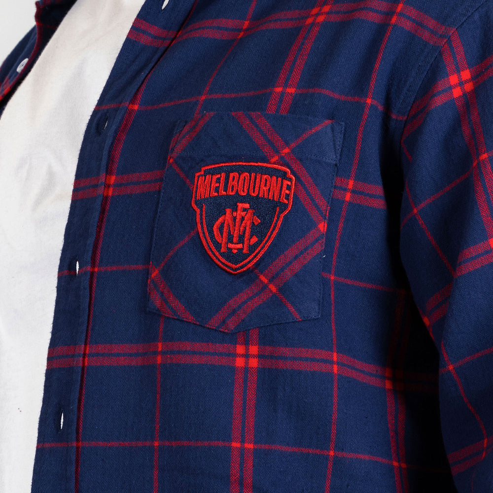 Melbourne Demons Mens Mustang Flannelette Shirt