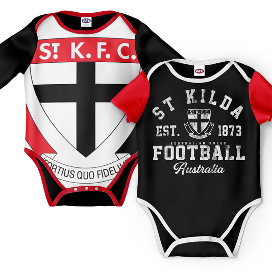 St Kilda Saints AFL 2pc Bodysuit Gift Set