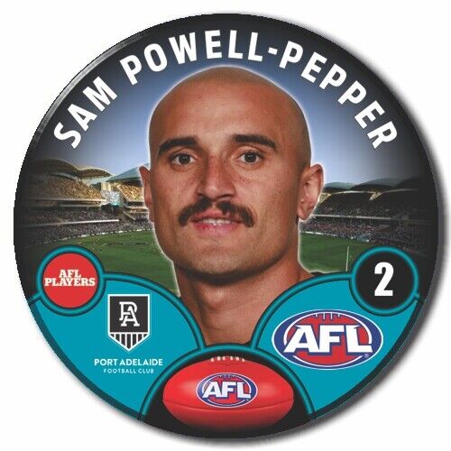 2023 AFL Port Adelaide Player Badge - Sam Powell-Pepper