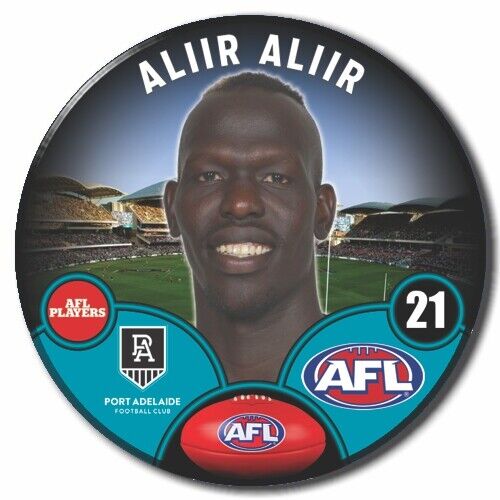 2023 AFL Port Adelaide Player Badge - Aliir Aliir