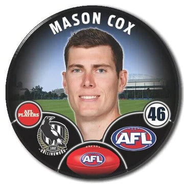 2023 AFL Collingwood Player Badge - Mason Cox