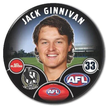 2023 AFL Collingwood Player Badge - Jack Ginnivan