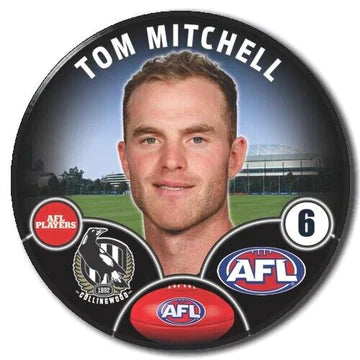 2023 AFL Collingwood Player Badge - Tom Mitchell