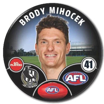 2023 AFL Collingwood Player Badge - Brody Mihocek