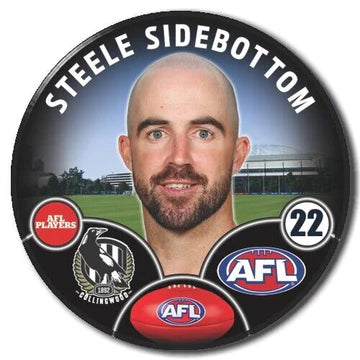 2023 AFL Collingwood Player Badge - Steele Sidebottom