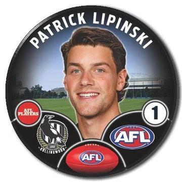 2023 AFL Collingwood Player Badge - Patrick Lipinski