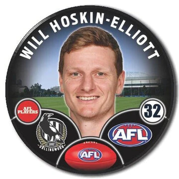 2023 AFL Collingwood Player Badge - Will Hoskin-Elliott