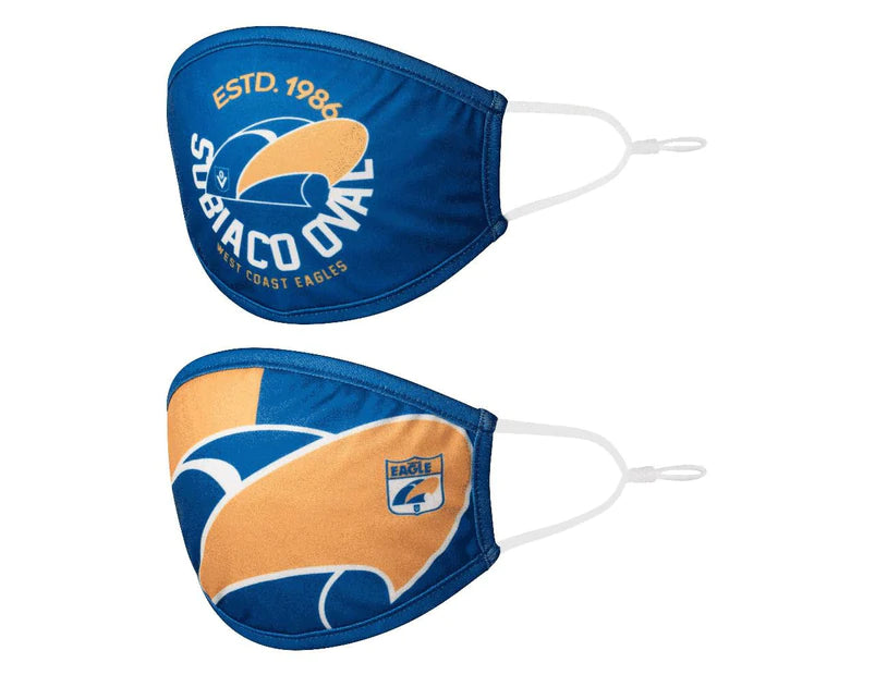 West Coast Eagles Set Of 2 Face Masks