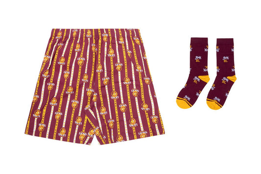 Brisbane Lions Men's Boxer Shorts & Sock Gift Pack