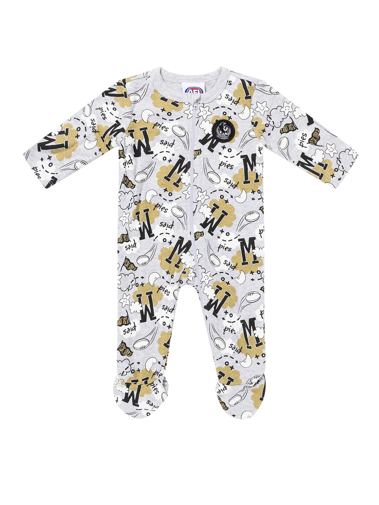 Collingwood Magpies Baby Cloud Romper