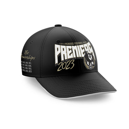 STOCKTAKE SALE Collingwood Magpies 2023 AFL Premiers Adult Cap P3 Pro Crown Cap