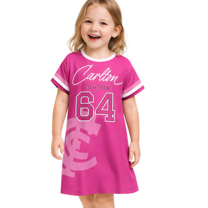 Carlton Blues Girls 'Fuchsia Force' T-Shirt Dress