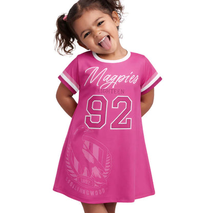 Collingwood Magpies Girls 'Fuchsia Force' T-Shirt Dress