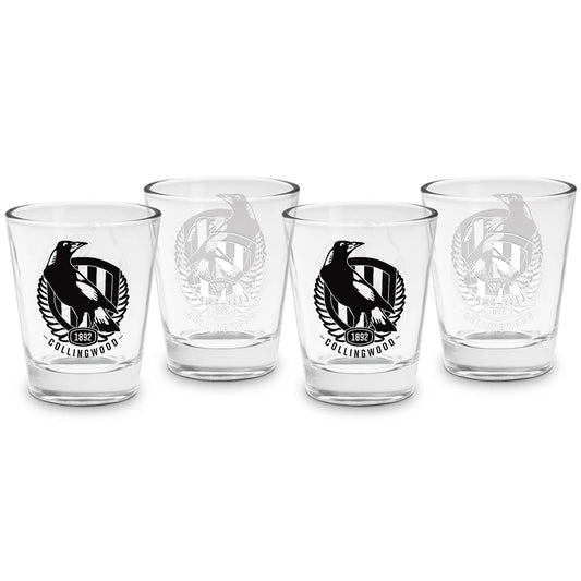 Collingwood Magpies Set of 4 Shot Glasses