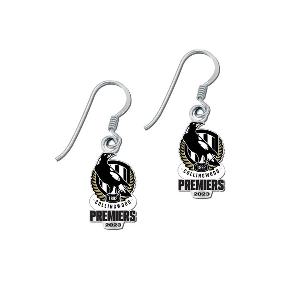 Collingwood Magpies 2023 Premiers Logo Earrings