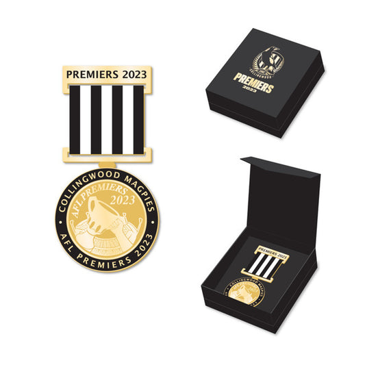 Collingwood Magpies 2023 Premiers Medal with Ribbon (Boxed)