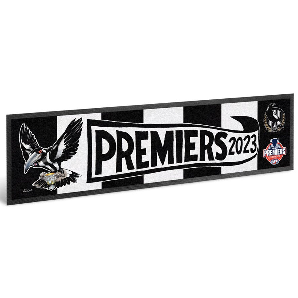 Stocktake Sale  Collingwood Magpies 2023 Premiers Caricature Bar Runner