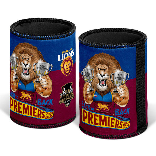 2025 Brisbane Lions Premiers Caricature Can Cooler