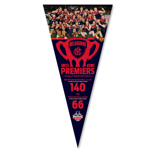 STOCKTAKE SALE Premiersip Melbourne Demons 2021 Premiership Players And Score Pennant            2021 AFL Melbourne Demons Premiership Pennant