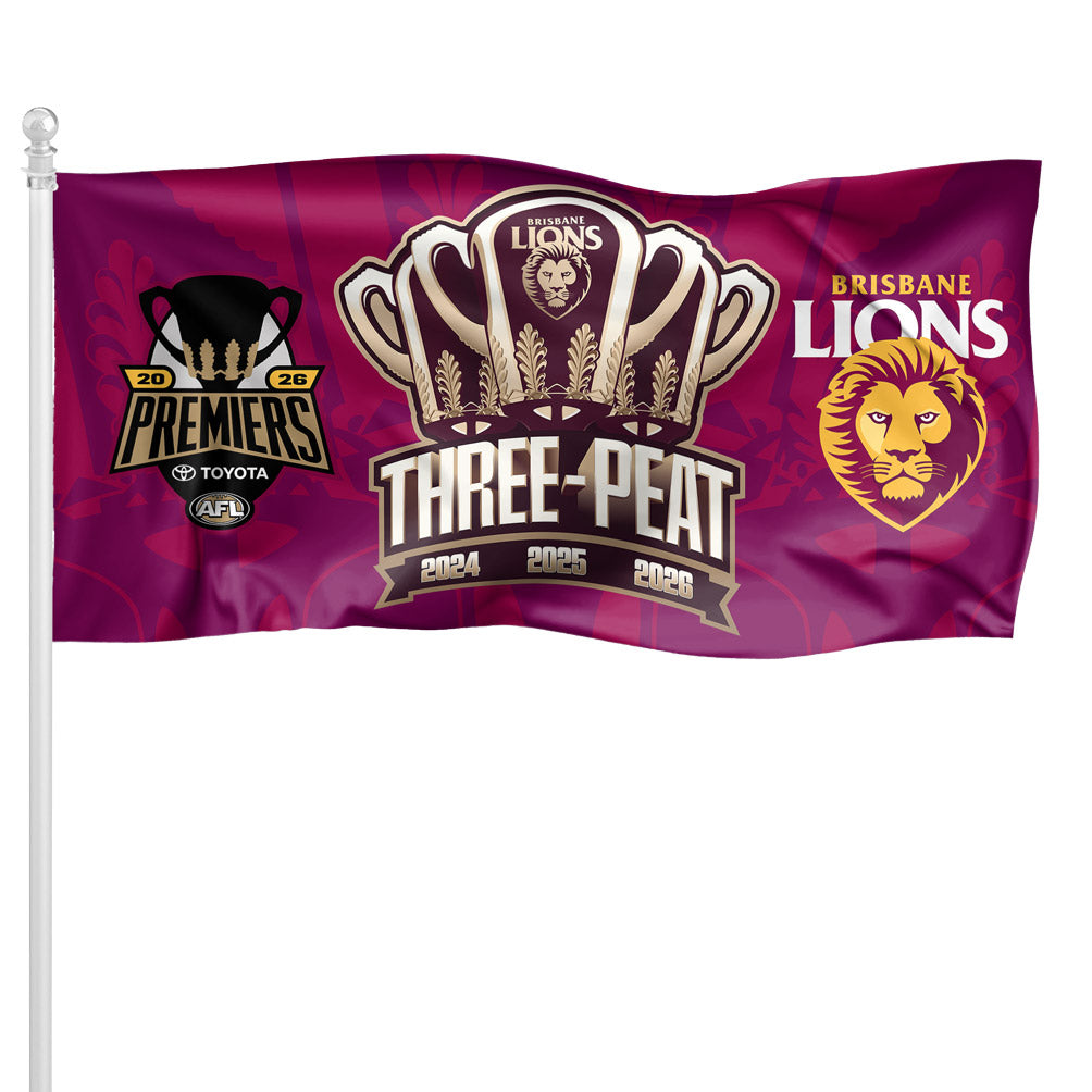 Brisbane Lions 2026 Premiers Flag Pole Flag 90cm X 180cm (Pre Order)