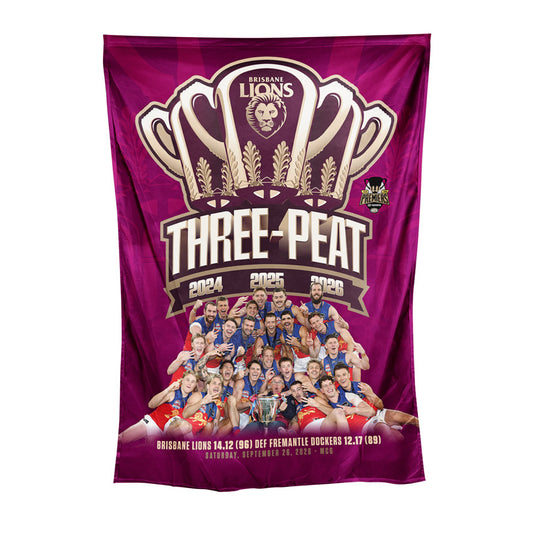 Brisbane Lions 2026 Premiers Team Photo Wall Flag (Pre Order)