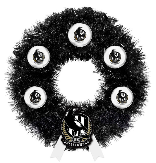 Collingwood Magpies Xmas Wreath