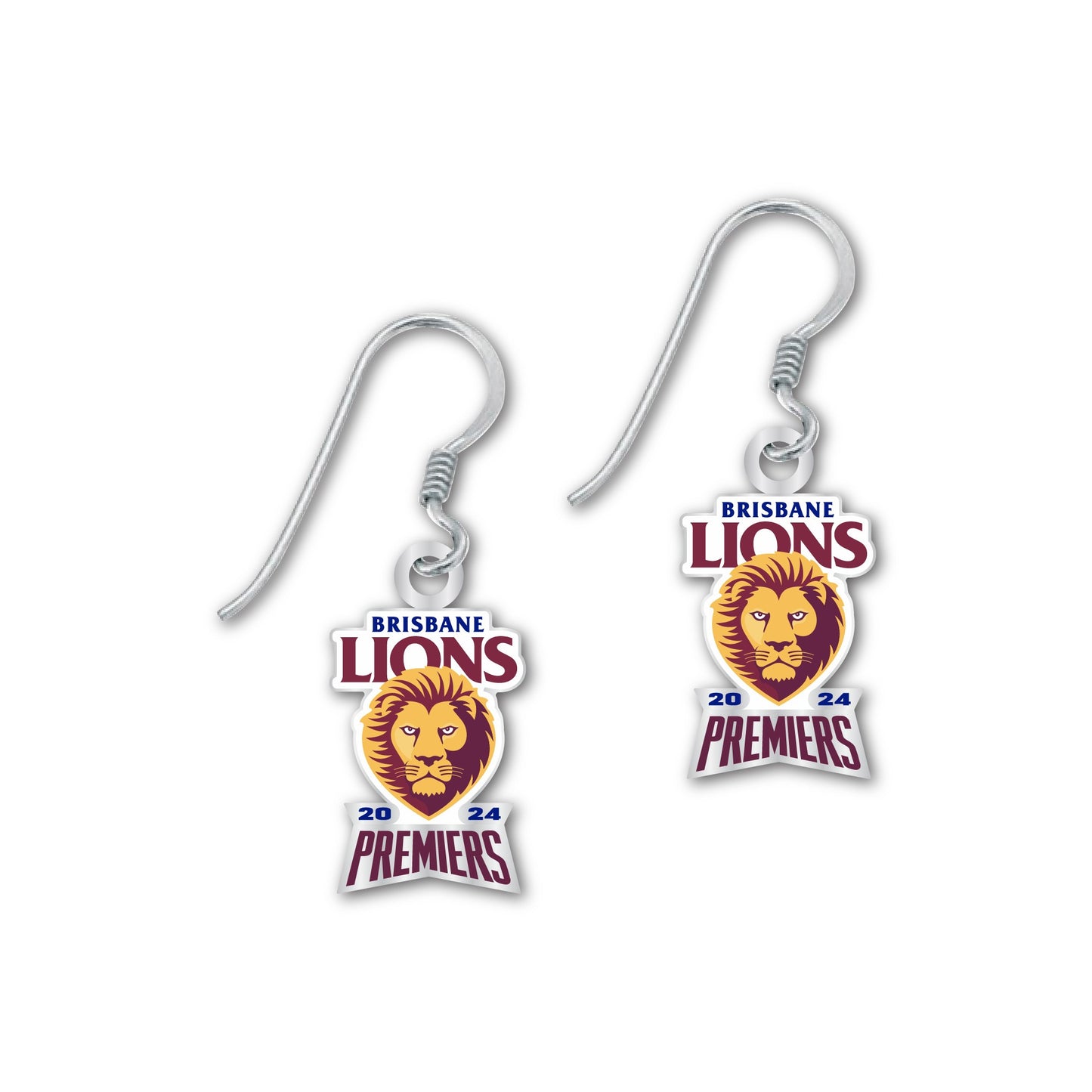 Brisbane Lions 2024 Premiers Logo Earrings