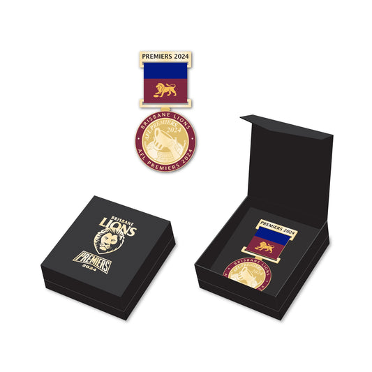 Brisbane Lions 2024 Premiers Medal with Ribbon (Boxed)