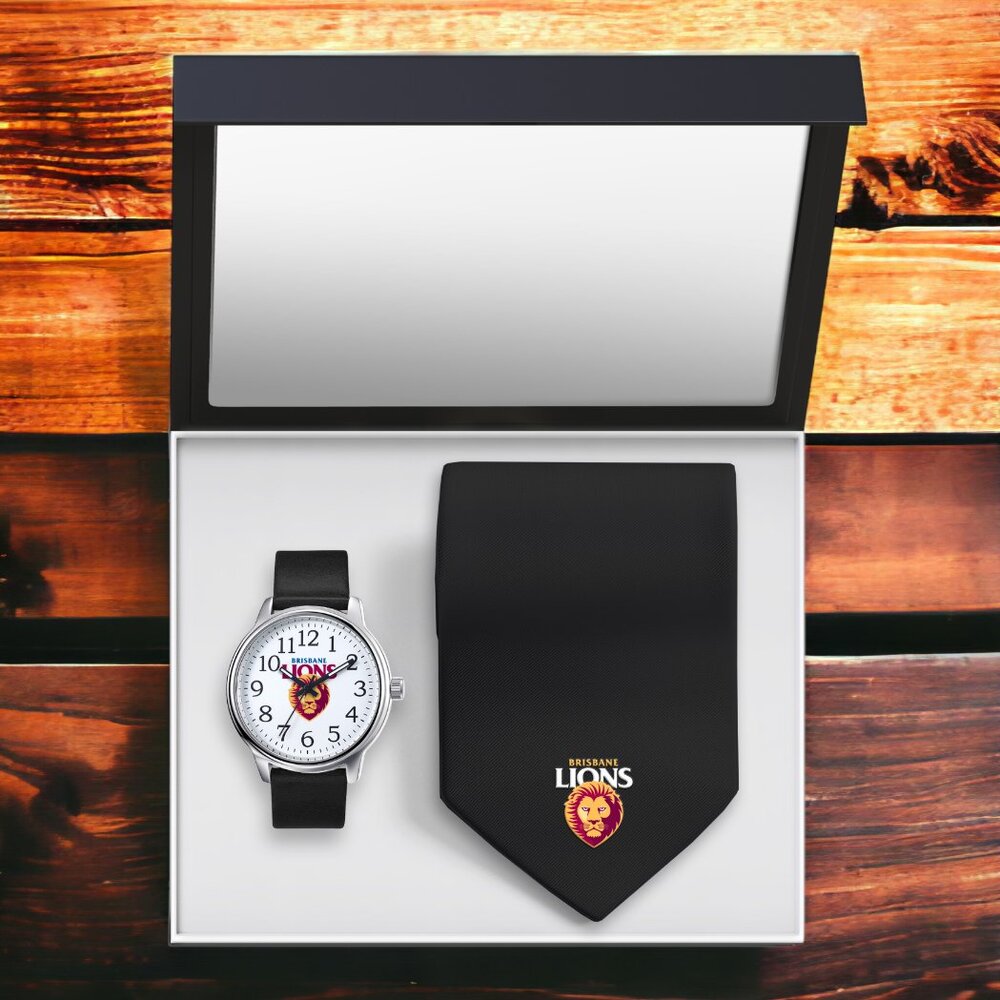 Brisbane Lions Watch and Tie Gift Set